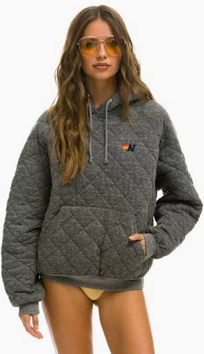 Aviator Nation Quilted Pullover Hoodie